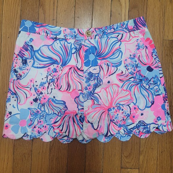 Lilly Pulitzer Pants - Lilly Pulitzer Colette Skort in Prosecco Pink Make A Splash pattern Size 6 EUC